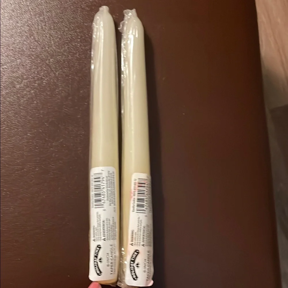 2 Elegant Cream Taper Candles